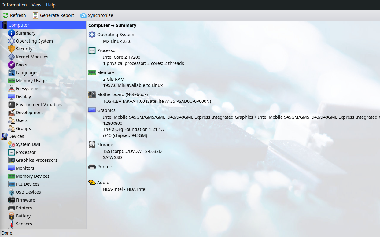 Toshiba Satellite A135 S7404